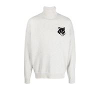 Fox Head Intarsia Logo Turtleneck Jumper - male - Maison Kitsuné - Turtlenecks - Gray - L - Knitwear L