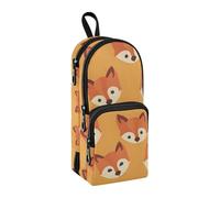 Fox Head Pencil Case, Big Capacity Pen Bag with Compartment Students Schoolbag Shape Stationery Organizer Pencil Pouch Marker Case for School Office Work