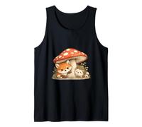 Fox Hedgehog Mushroom Cottagecore Forest Animal Kids Tank Top