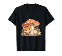 Fox Hedgehog Mushroom Cottagecore Forest Animal Kids Value Graphic T-Shirt