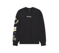 FOX Hello Future Oversized Pullover Crew Sweatshirt BlackXL Black