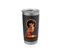 Fox Howling at the Moon Solar Eclipse Alpha Lunar Mountain Stainless Steel Insulated Tumbler