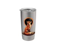 Fox Howling at the Moon Solar Eclipse Alpha Lunar Mountain Stainless Steel Insulated Tumbler