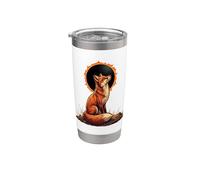Fox Howling at the Moon Solar Eclipse Alpha Lunar Mountain Stainless Steel Insulated Tumbler