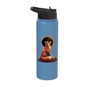 Fox Howling at the Moon Solar Eclipse Alpha Lunar Mountain Stainless Steel Insulated Water Bottle