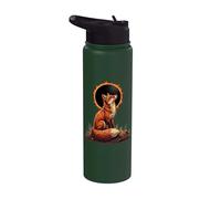Fox Howling at the Moon Solar Eclipse Alpha Lunar Mountain Stainless Steel Insulated Water Bottle