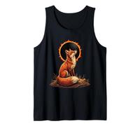 Fox Howling at the Moon Solar Eclipse Alpha Lunar Mountain Tank Top