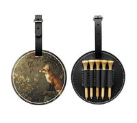 Fox Hunting Black Printed Golf tee Storage Bag - for Men only, Durable PU Material, Easy to Carry, Enhance The Golf Experience