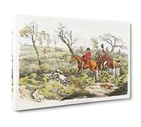 Fox Hunting By Henry Alken Canvas Print | Gallery Wrapped 30mm Frame Wall Art | 20x14 inches | Ready to Hang | Retro Animals Picture | Living Room Bedroom Lounge Office