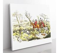 Fox Hunting by Henry Alken Vintage Canvas Wall Art Print 14x14 Inch | Ready to Hang, Gallery Wrapped, Fade-Resistant Inks, Securely Packaged, UK Made
