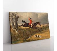 Fox Hunting by John Frederick Herring Canvas Wall Art Print 30x20 Inch