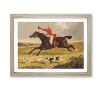 Fox Hunting Vol.1 By John Frederick Herring Classic Painting Framed Print | A2 Oak Framed Wall Art | Ready to Hang | Classic Animal Picture | Living Room Bedroom Lounge Office