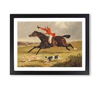 Fox Hunting Vol.1 By John Frederick Herring Classic Painting Framed Print | A3 Black Framed Wall Art | Ready to Hang | Classic Animal Picture | Living Room Bedroom Lounge Office