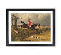 Fox Hunting Vol.2 By John Frederick Herring Classic Painting Framed Print | A3 Black Framed Wall Art | Ready to Hang | Classic Animal Picture | Living Room Bedroom Lounge Office