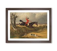 Fox Hunting Vol.2 By John Frederick Herring Classic Painting Framed Print | A4 Walnut Framed Wall Art | Ready to Hang | Classic Animal Picture | Living Room Bedroom Lounge Office
