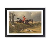 Fox Hunting Vol.2 by John Frederick Herring Framed Print | A2 Black Framed Wall Art | Ready to Hang | Modern Animal Picture | Living Room Bedroom Lounge Office