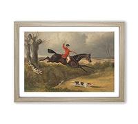 Fox Hunting Vol.2 by John Frederick Herring Framed Print | A2 Oak Framed Wall Art | Ready to Hang | Modern Animal Picture | Living Room Bedroom Lounge Office