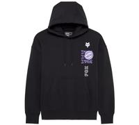 Fox Image Phantom Oversized Fleece PO Hoodie Black L