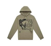 Fox Image Skull Pullover Hoodie in Adobe XL