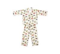 Fox In A Box Boy's Dinosaur Brushed Cotton Pyjama Set in White | Size: 5-6 Years Fox In A Box White 5-6 Years