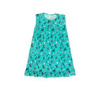 Fox In A Box Girl's Crazy Cat Cotton Sleeveless Nightie Aqua | Size: 3-4 Years Fox In A Box Aqua 3-4 Years