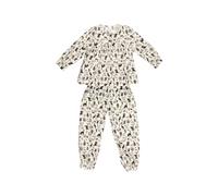 Fox In A Box Girl's Crazy Cat Cotton Trouser Pyjama Set in Cream | Size: 3-4 Years Fox In A Box Cream 3-4 Years