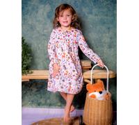 Fox In A Box Girl's Forest Friends Cotton Three Quarter Sleeved Nightie | Size: 10-11 Years Fox In A Box Multicolor 10-11 Years