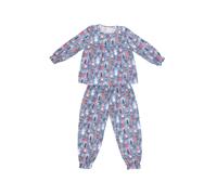 Fox In A Box Girl's Twilight Woodland Cotton Three Quarter Sleeved Pyjama Set in Blue | Size: 7-8 Years Fox In A Box Blue 7-8 Years