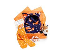 Fox In A Box Women's Sleepy Fox Snuggle Hoodie In Super Soft Fleece, Matching Fox Socks & Fox Teddy Gift Box in Navy | Size: Small Fox In A Box Navy S