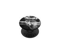 Fox In A Hat Rainy Window Black And PopSockets Adhesive PopGrip