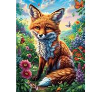 Fox in A Wildflower Meadow 300 Piece Jigsaw Puzzle for All Ages Science Fiction Magical Dream Jigsaw Thoughtful Graduation Gift Family Activity Colourful Design Home Decor Accent 300 PCS