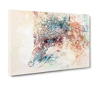 Fox In Abstract Modern Art Canvas Wall Art Print Ready to Hang, Framed Picture for Living Room Bedroom Home Office Décor, 30x20 Inch (76x50 cm)