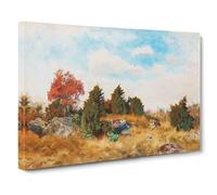 Fox In Autumn By Bruno Liljefors Canvas Print | Gallery Wrapped 30mm Frame Wall Art | 20x14 inches | Ready to Hang | Classic Animals Picture | Living Room Bedroom Lounge Office