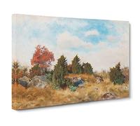 Fox In Autumn By Bruno Liljefors Canvas Print | Gallery Wrapped 30mm Frame Wall Art | 30x20 inches | Ready to Hang | Classic Animals Picture | Living Room Bedroom Lounge Office
