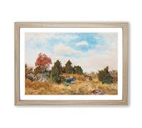 Fox in Autumn by Bruno Liljefors Framed Print | A2 Oak Framed Wall Art | Ready to Hang | Modern Animal Picture | Living Room Bedroom Lounge Office