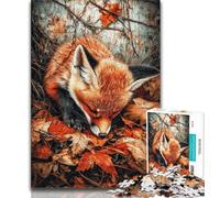Fox in Autumn Jigsaw Puzzles for Teenagers 1000 Jigsaws,Stress Reliever Difficult Challenge Deal As Gifts for The Whole Family 75x50cm