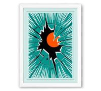 Fox in Explosion Geometric Framed Wall Art Print A4 (29.7×21cm) White, Wall Decor for Living Room, Bedroom, Office & Home, Ready to Hang, Art Gift