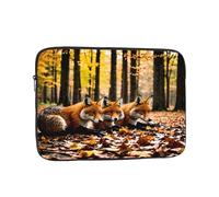Fox In Fallen Leaves Laptop Inner Bag Laptop Sleeve Case Briefcase Carrying Laptop Cover, Black, 17 Inch