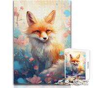 Fox In Forest Jigsaw Puzzles 1000 Pieces for Teenagers Cognitive Development Fun Game Special Thoughtful Celebration Present Size 50x75cm
