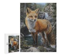 Fox in Forest with Waterfall Puzzle 1000 Teile Schwer Puzzle Spielzeug Lernspiel Impossible Herausforderungsspielzeug Für Erwachsene Kinder 500 PCS
