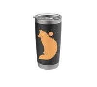 Fox in Front of Moon red Fox Wild Animal Stainless Steel Insulated Tumbler