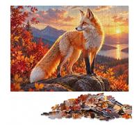 Fox in Golden Hour Light Wooden Jigsaw Puzzle for Adults, 500 Pieces | For adults: Jigsaw Puzzle - family tabletop activity during indoor leisure.
