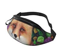 Fox in Hydrangea Flowers Crossbody Bag Runner Small Hip Pouch Bum Bag Running Waistpack Bumbag Beltbag Sport Slim Fashionable for Jogging Hiking Woman