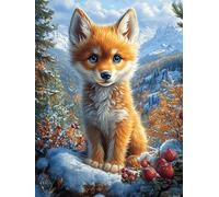 Fox in Magical Forest 300 Pc DIY Jigsaw Puzzle Puzzles for Adults Teens Hard Challenging Team Building Stress Reducing Autumn High-grade Rigid Cardboard 300 PCS