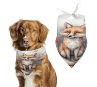 Fox in Mushroom Grove Dog Bandanas Cute Soft Cotton Puppy Scarves Washable Daily Summer Durable Triangle Reversible Bibs Suitable for Small Medium Large Dogs and Cats