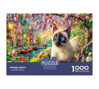 Fox in Paris Jigsaw Puzzle Puzzles 1000 Pieces White Pup Challenging Puzzle Games 100% Recycled Cardboard Beautiful Decoration Puzzle Game for Women & Adults 38x26cm/1000pcs