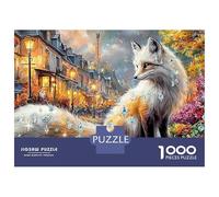Fox in Paris Puzzle 1000 Pieces, Whimsical Challenge Toy Jigsaw Puzzles for Adults And Kids Age 14 Years Up 38x26cm/1000pcs