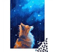 Fox in Rain Pixel Art 1000 Piece Puzzle, Animal Theme Jigsaw, Relaxing Activity for Adults, 70x50cm/1000pcs