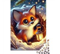 Fox in Snow1000 Piece Durable Cardboard Lantern Jigsaw Puzzle Adults Kids Family Game Educational Stress Relief Indoor Leisure Activity 70x50cm/1000pcs