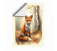 Fox in the Clearing Boho Unframed Wall Art Print A4 (29.7×21cm), Wall Decor for Living Room, Bedroom, Office & Home, Art Gift